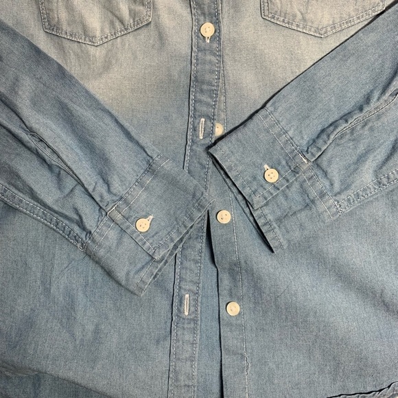Abercrombie Kids Girls Shirt Chambray Sz L Collar - Picture 6 of 8